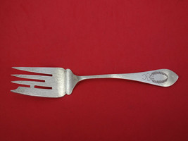 Shiebler Sterling Silver Cold Meat Fork Hand Hammered Eng w/ Bow and Wreath - £86.99 GBP