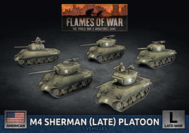 M4 Sherman (Late 75mm) (x5 Plastic) Late War American Flames of War - £66.14 GBP