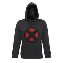 X-Men Distressed Symbol Men&#39;s Hoodie Grey-Dark - £46.35 GBP+