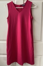 Lands End Womens 2 Petite Knit Bright Pink Barbiecore Sleeveless Sheath ... - £5.85 GBP