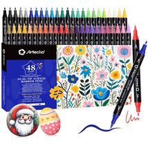 48-Color Acrylic Paint Pens with Fine &amp; Brush Tip for Creative DIY Crafts - $39.55