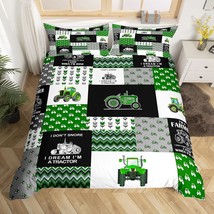 Tractor Duvet Cover Cartoon Farm Tractor Bedding Set For Kids Boys Girls Truck C - £51.19 GBP