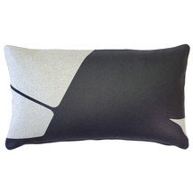 Boketto Charcoal Black Throw Pillow 12x19, with Polyfill Insert - £51.91 GBP