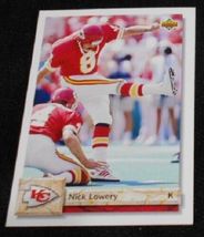 1992 Upper Deck Nick Lowery 582, Kansas City Chiefs NFL Football Sports Card, A+ - £12.70 GBP