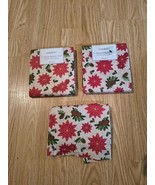 3 Christmas Lodge Poinsett Fabric 36X42 Inch Sewing Crafts Quilting  - €12,74 EUR