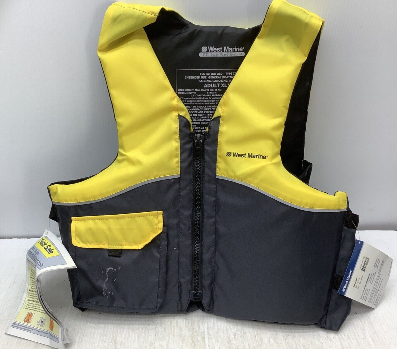 New West Marine Men’s Watersports Life Jacket Vest Adjustable XL to 2XL ... - $23.36