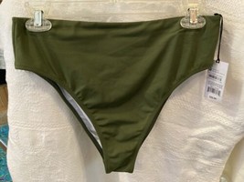 Shade &amp; Shore Women&#39;s High Leg High Waist Extra Cheeky Bikini Bottom Sm green - £10.25 GBP