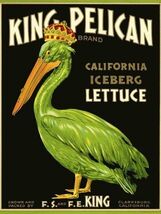 King Pelican Brand Lettuce METAL SIGN 12X8in - $24.74