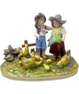 Carl Thieme Porcelain Figurine Figural Group Germany Children Chickens M... - £110.32 GBP