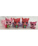 4 LPS Littlest Pet Shop Orange &amp; Pink Cats Kitten Purple Pink Tail Pig P... - £7.99 GBP