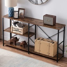 Shocoko Rustic Long Sofa Table With Shelf, Industrial Storage Entryway Table - £142.49 GBP