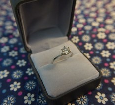 Lady&#39;s Sterling Silver 925 Engagement Ring With Cubic Zirconia Cz? Size ~7.5 - $25.00