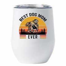 English Bulldog Dogs Tumbler 12oz Gift Best Dog Mom Ever White Tumbler Stainless - $22.72