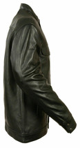 Men&#39;s Hot Westren Trucker Real Black Soft Lambskin Leather Jacket Biker ... - $129.99