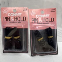 (2) Conair 100 Black Pin Hold Updos Clip Bobby Slider Style COMBINESHIP - £3.99 GBP