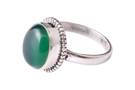 925 Argent Sterling Vert Onyx Gemmes or Rose / Plaqué Or Bague Femme GRS-1237 - £35.28 GBP+