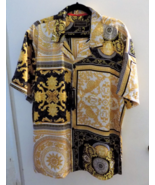 NEW Baroque Gold Medusa Italian Designer Style Mens Short Sleeve XL - £73.59 GBP
