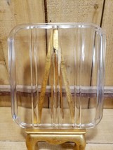 Vintage Clear Glass Ribbed Refrigerator Dish LID 9.5x8.5 Pyrex Anchor Fire King  - £27.21 GBP