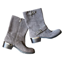 Vince Camuto Whyla Gray Suede Buckle Boots - 8 - £41.36 GBP