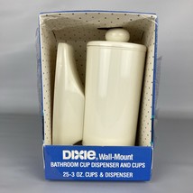 Vintage Props Dixie Bathroom Wall Mount Cup Dispenser White Pattern w/Cu... - $21.51