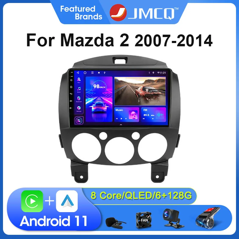 JMCQ 2Din Car Radio Multimedia Video Player For Mazda 2 2007-2014 Navigation GPS - £87.10 GBP+