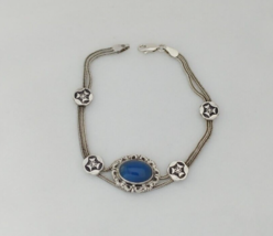Byzantine Bracelet Sterling Silver 925 Tourqouoise,Art Deco Style Vintag... - €66,69 EUR