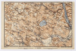 1911 Antique Map Of Vinicity Of Laacher See Lake Andernach Mayen Monreal Germany - £16.08 GBP