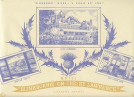 Hotel Blinkbonnie on the St Lawrence Placemat Gananoque Ontario Canada - £13.38 GBP