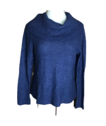 Yarn Art Cowl Neck Pullover Sweater ~ Sz L ~ Blue ~ Long Sleeve  - £13.61 GBP