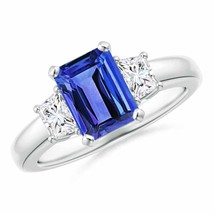 ANGARA Tanzanite and Diamond Three Stone Ring for Women, Girls in 14K Solid Gold - £2,299.52 GBP