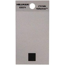 Hillman 2&quot; Black on Silver Reflective Square-Cut Mylar Period (.) - $313.53 MXN