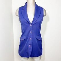 Vintage 81st P &amp; RK Sleeveless Blazer Vest Size Large Purple/Blue Fitted - $29.77