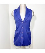 Vintage 81st P &amp; RK Sleeveless Blazer Vest Size Large Purple/Blue Fitted - $29.77