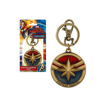 Captain Marvel Enameled Pewter Key Chain Key Ring Monogram NEW IN STOCK - £11.61 GBP