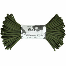 Paracord Fury 550 Lb 100 Ft X 1/8 In 7 Strand Core Lightweight Rope Olive Drab - £12.59 GBP
