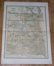 1888 Rare Antique Map Of Dakota Before It Split &amp; Became Two States North South - £29.00 GBP