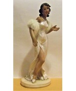 African American Ceramic Woman in white long Gown by Shiah Yih - $5.95