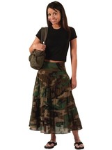 Xs Womens Green Woodland Camo Gauze Skirt Army Camoflauge Rothco Clothes - $24.99