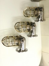 Nautical Japanese Style Aluminum &amp; Brass Wall Light For Restaurant Lighting 3 Pc - £300.98 GBP