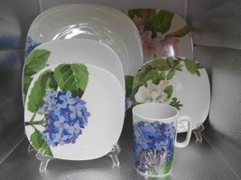 13 pc BLOCK Romance of Flowers dinner salad plates mug lilac gardenia rh... - £175.16 GBP