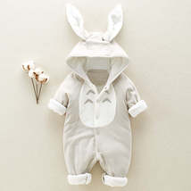 The new cotton padded cotton baby romper thickened chinchilla hooded cot... - £26.79 GBP+