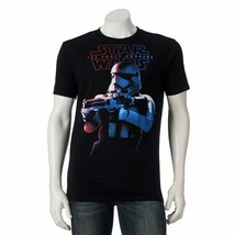 STAR WARS Stormtrooper Men&#39;s T-SHIRT Black Short Sleeve The Force Awaken... - $9.99