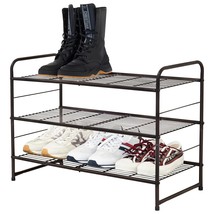 Stackable And Expandable Shoe Rack, 3 Shelves Metal Wire Utility Rack , ... - £32.04 GBP