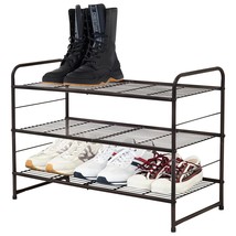 Stackable And Expandable Shoe Rack, 3 Shelves Metal Wire Utility Rack , ... - £31.33 GBP