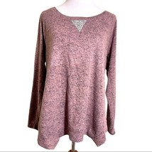 Juicy Couture Heathered Pink Tunic Top Rhinestone Detail Sz Large - £17.66 GBP