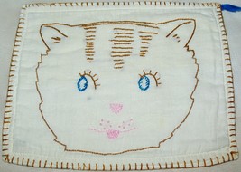 Antique Vintage Kitty Cat Kitten Pot Holder Embroidered - £14.87 GBP