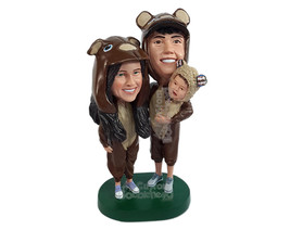 Custom Bobblehead Funny family ready to have a pijama party - Parents &amp; Kids Mom - £183.42 GBP