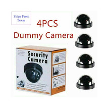 4 Fake Dummy Dome Surveillance Security Cameras with LED Sensor Light - £11.54 GBP