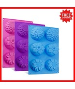 Creative 6-Cavity Silicone Flower Molds - Multipurpose Baking Trays in 3... - $39.93 CAD