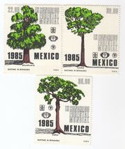 MNH - Mexico, 1985 The 9th World Forestry Congress, Set of 3 Stamp, AH0124 - $7.14